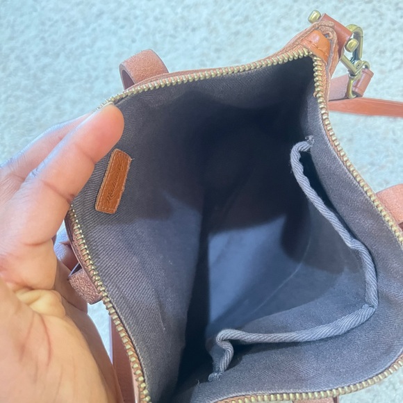 Madewell Transport Brown Tote Crossbody Cognac Leather double handle Bag - Picture 6 of 14